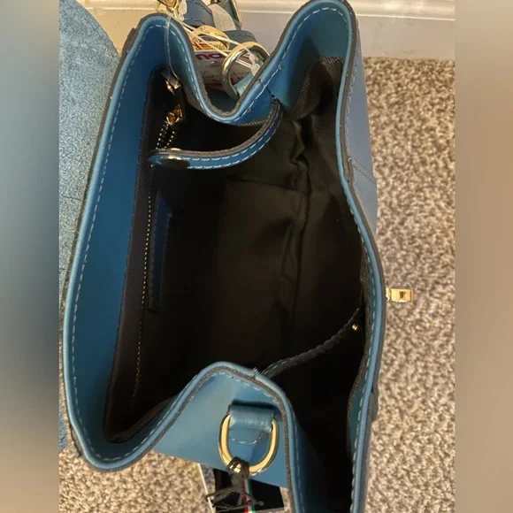 Viola Castellani New Leather Crossbody Satchel convertible Bag backpack - Picture 6 of 9